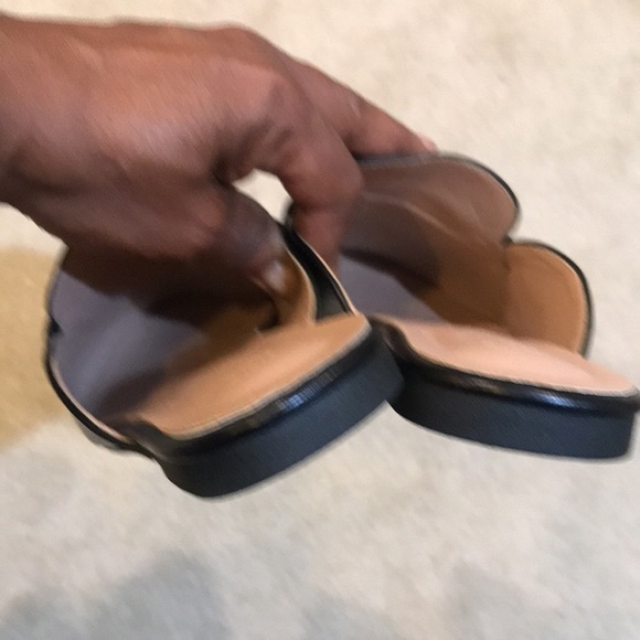 Trendy Black Slip On Flat Mules w/ Gold Hardware-EU Size 43/US Size 10 - Picture 7 of 9